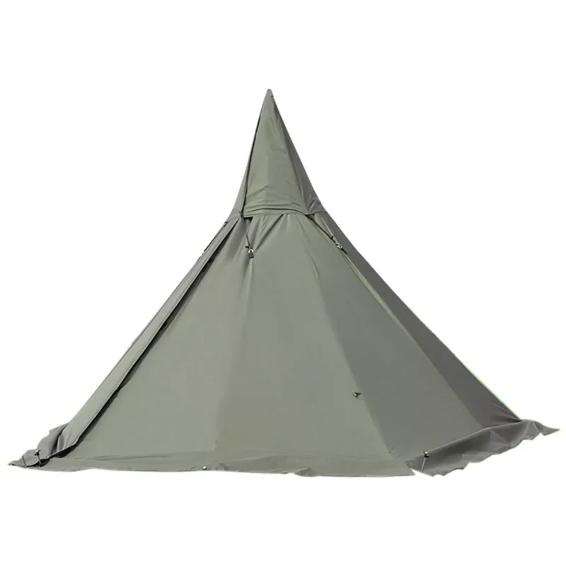 Teepee Camping Tent 2-Person 4-Season Waterproof Oxford Cloth with Double Doors for Hiking Adventures - Image 4