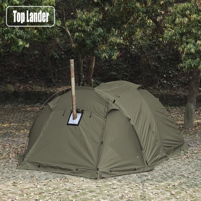 Fireproof 4-Season Hot Tent with Stove Jack - 2-Person Waterproof Dome Tent for Winter Camping - Image 7