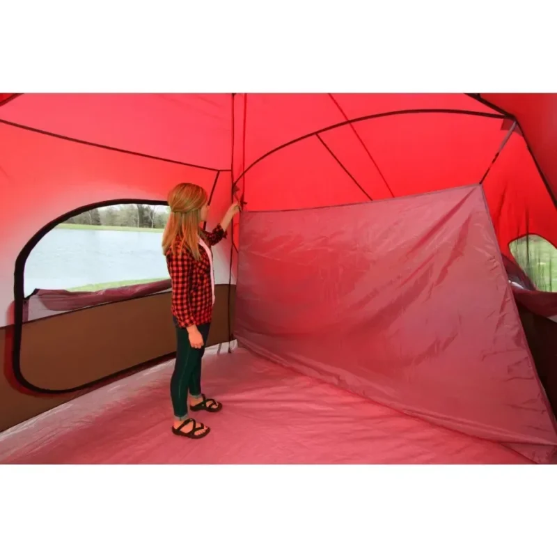 Spacious Aluminum Pole 2-Person Canvas Double Layer Tent for Summer Camping with Dual Doors - Image 5
