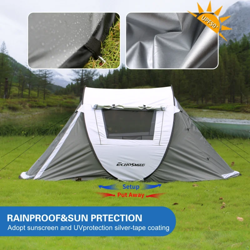 Automatic Pop-Up 2-Person Camping Tent with Double Layer for Outdoor Adventures - Image 3