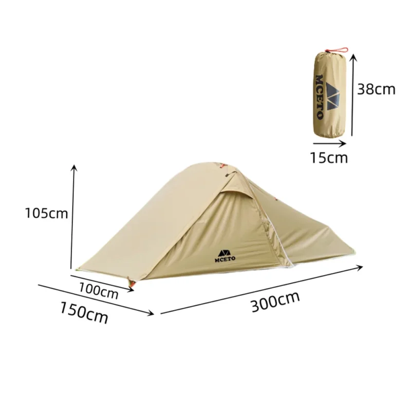 Ultralight Double Layer 2-Person Camping Tent with Aluminum Poles for Backpacking and Hiking - Image 6