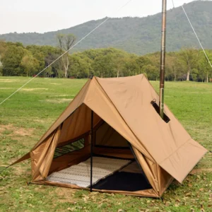 Titanium Alloy Cabin 2-Person Double Layer Four-Season Tent with Chimney Vent for Outdoor Adventures