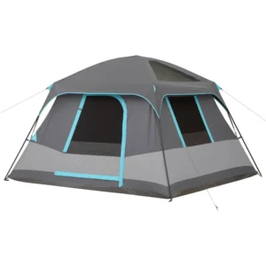 Spacious Dark Rest Cabin Tent with Skylight Panels for Family Camping 6-Person