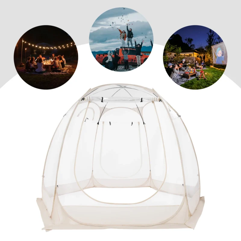 Transparent Bubble Dome Tent for Garden and Camping with Clear PVC Cover 10x7 Feet - Image 4