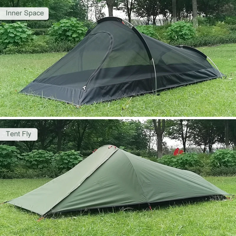 Ultralight Single Person Camping Tent with Aluminum Poles for 3-Season Backpacking Waterproof Design - Image 6
