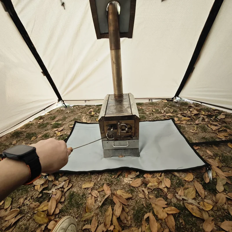 Fireproof Hot Tent 2-Person Waterproof Dome Tent with Stove Jack for 4-Season Winter Camping and Hiking - Image 4