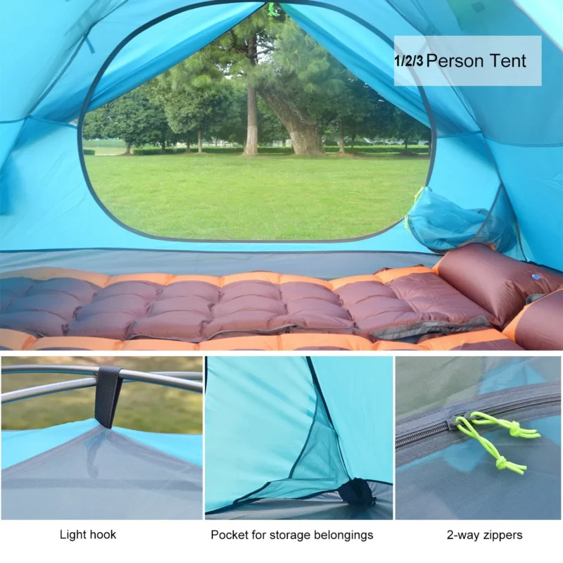 Ultralight Waterproof 2-Person Dome Tent with Double Layer for 3-Season Backpacking and Hiking - Image 2