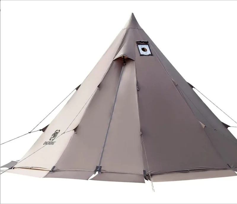 4-Season Oxford Tipi Tent with Stove Jack for 4-6 Person Family Camping in All Weather - Image 5