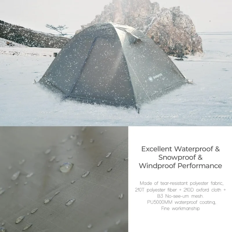 Ultralight 4-Season 2-Person Backpacking Tent with Double Layer for Extreme Cold Weather Camping - Image 3