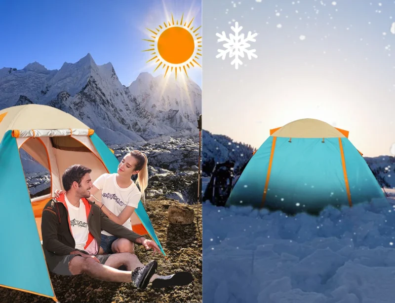 Ultralight Double Layer 2-Person Dome Tent with Dual Doors PU3000mm Waterproof for Camping and Hiking - Image 3