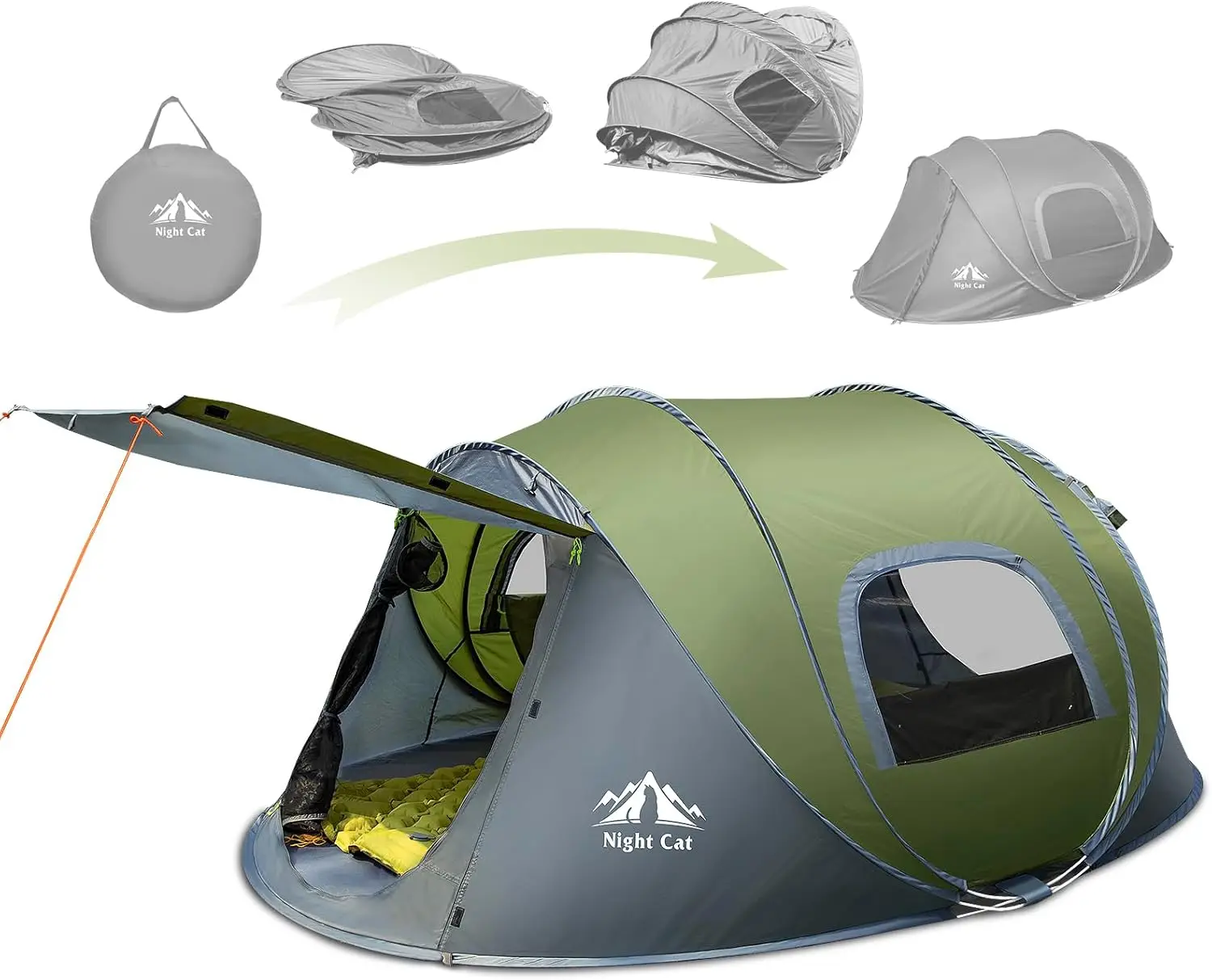 Canvas waterproof pop-up tent showcasing durable material construction