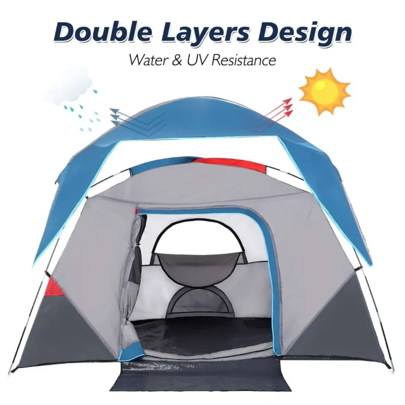 Ultralight 4-Person Carbon Fiber Camping Tent with Single Layer Design for Four-Season Hiking and Backpacking - Image 2