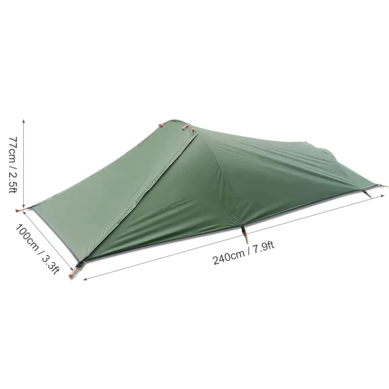 Ultralight Single Person Camping Tent with Aluminum Poles for 3-Season Backpacking Waterproof Design - Image 9