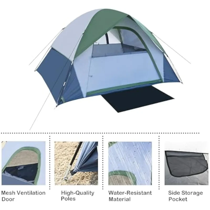 Compact Pop-Up 2-Person Camping Tent Waterproof Lightweight with Rain Fly for Hiking Backpacking - Image 3
