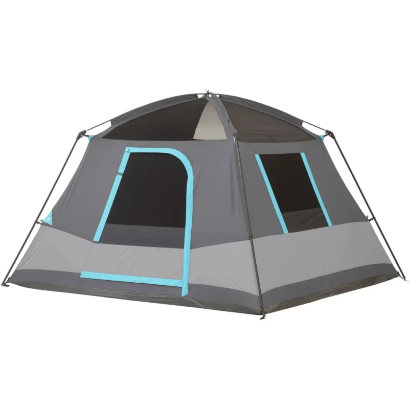 Spacious Dark Rest Cabin Tent with Skylight Panels for Family Camping 6-Person - Image 2