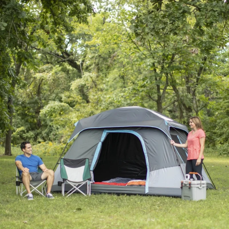 Spacious Dark Rest Cabin Tent with Skylight Panels for Family Camping 6-Person - Image 3