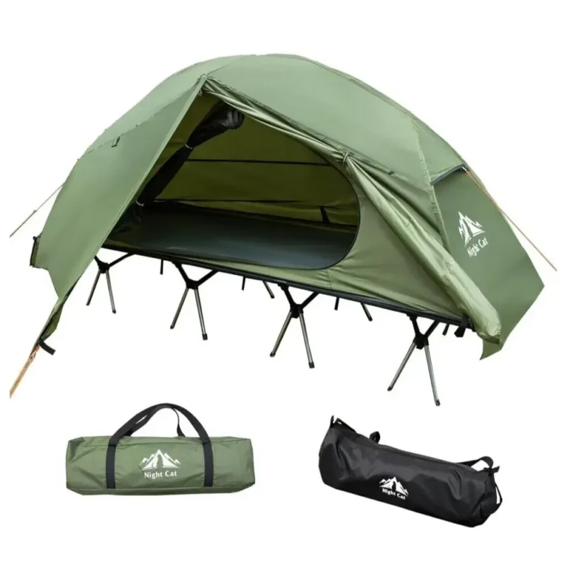 Waterproof Off-Ground Dome Tent with Cot Combo for 1-Person 4-Season Camping - Image 7