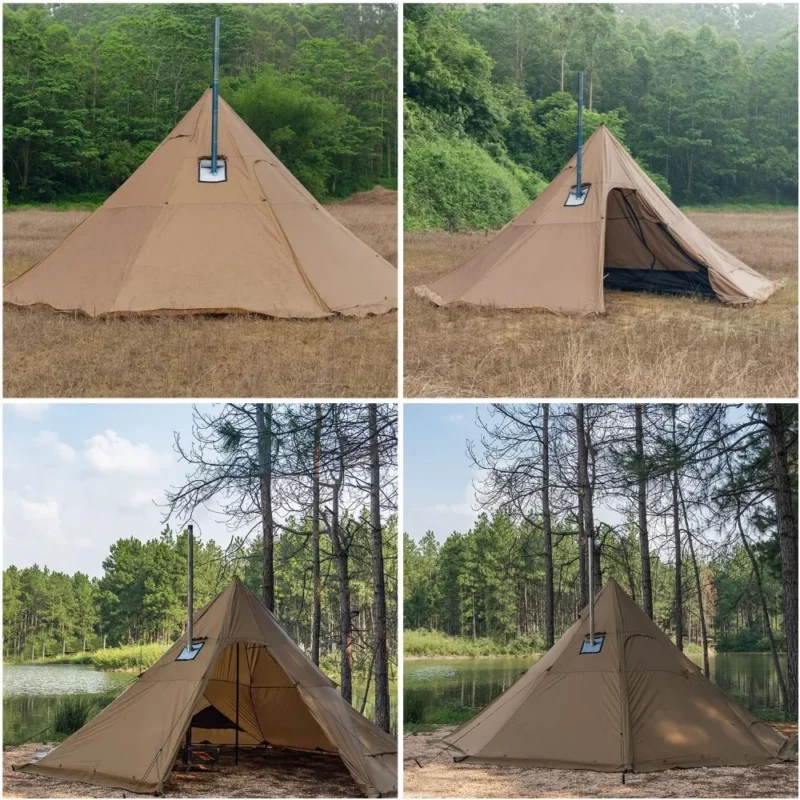 4-8 Person Tipi Hot Tent with Stove Jack for Winter Camping and Outdoor Cooking - Image 6