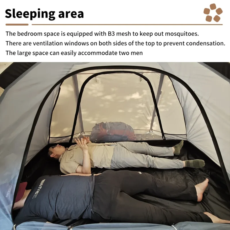 Fireproof 4-Season Hot Tent with Stove Jack - 2-Person Waterproof Dome Tent for Winter Camping - Image 5