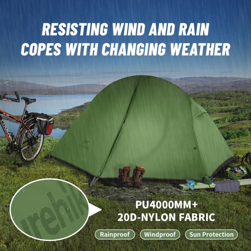 Ultralight 1-Person Backpacking Tent with Double Layer Waterproof Design for Hiking and Camping - Image 2