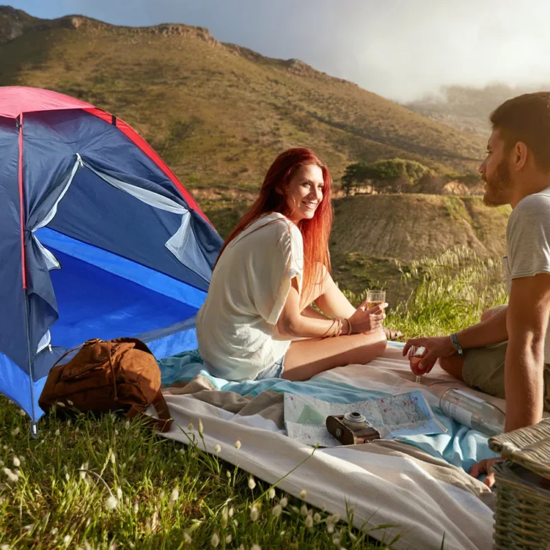 Lightweight Aluminum Pole 2-Person Single Layer Camping Tent with Carry Bag for 3-Season Outdoor Adventures - Image 3