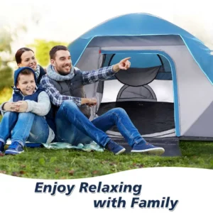 Ultralight 4-Person Carbon Fiber Camping Tent with Single Layer Design for Four-Season Hiking and Backpacking