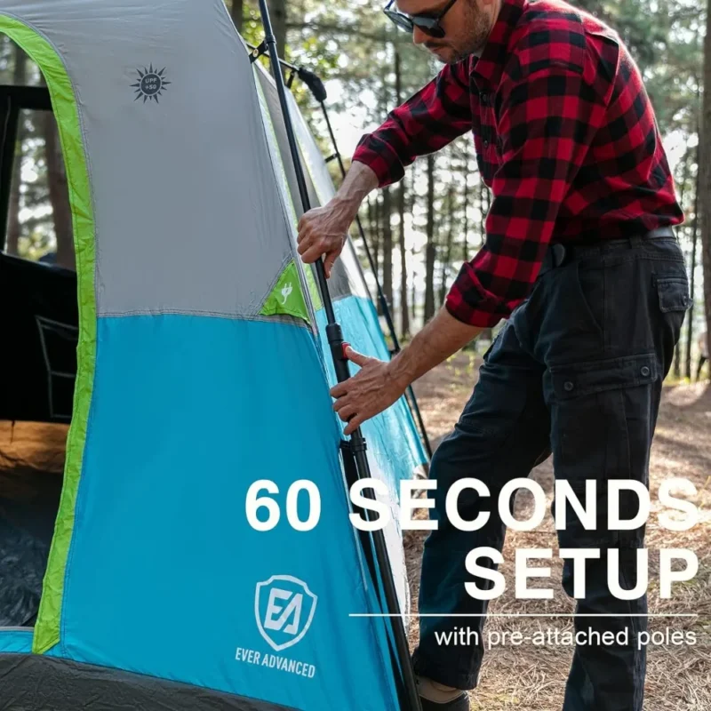Ultralight Aluminum Double-Layer 2-Person Trekking Tent with Blackout Features for Outdoor Adventures - Image 3