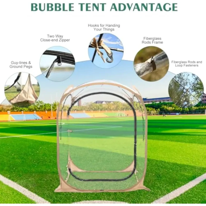 Portable Pop-Up Sports Viewing Tent Clear View 2-Person All-Weather Shelter for Events Camping Soccer - Image 5