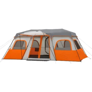 12-Person Instant Cabin Tent with LED Lighting System and 3-Room Privacy Design for Family Camping
