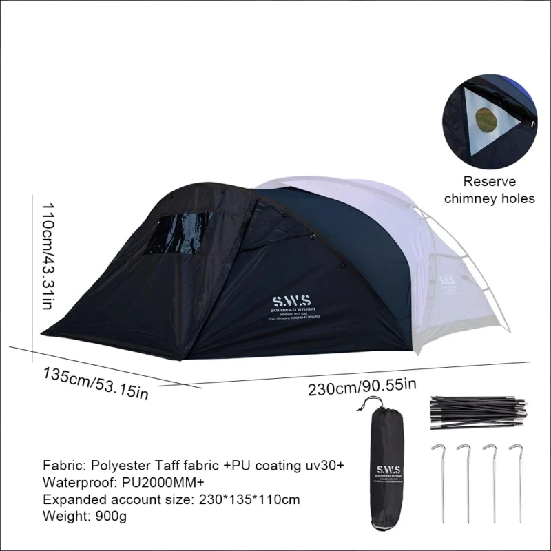 Ultralight Waterproof 2-Person Trekking Tent with Aluminum Poles for Three-Season Adventures - Image 9