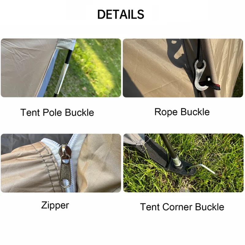 Lightweight Single Layer 2-Person Camping Tent with Fiberglass Poles for Hiking and Outdoor Adventures - Image 3