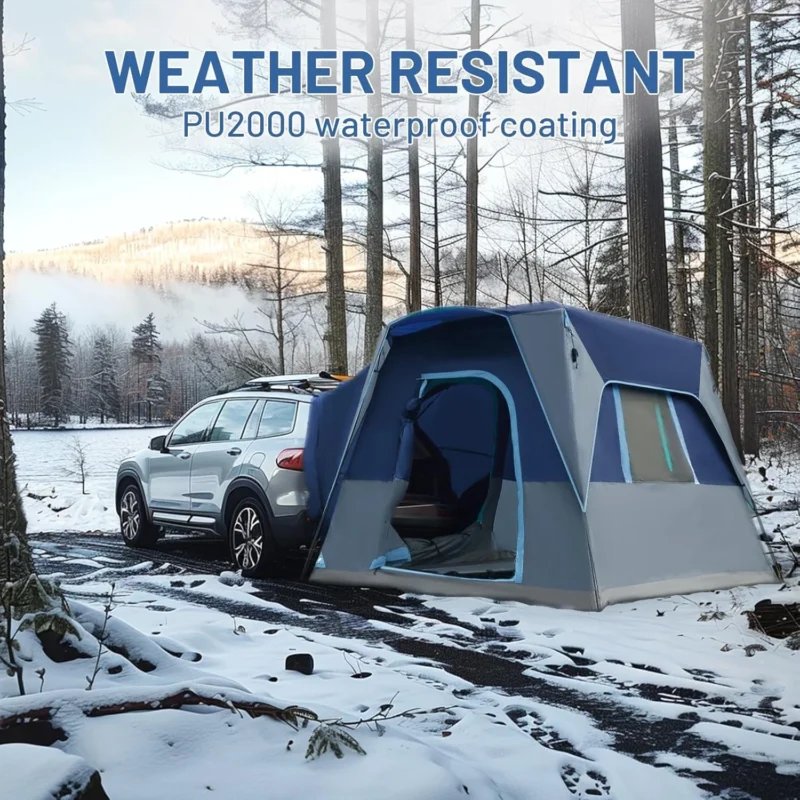 Spacious 5-Person SUV Tent with Detachable Movie Screen and Weather Protection for Family Camping Adventures - Image 3
