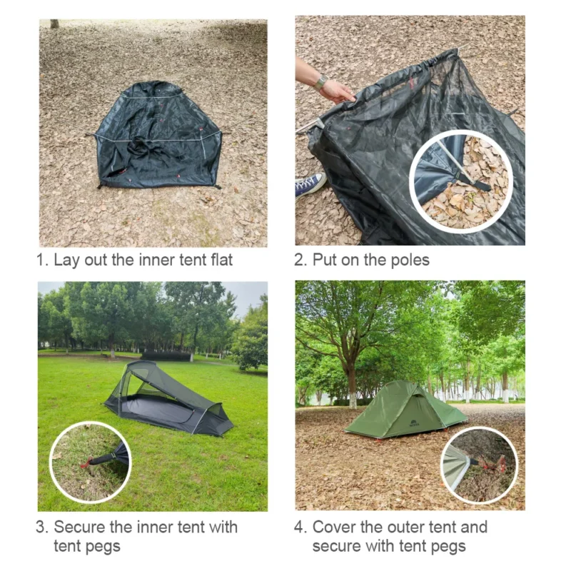 Ultralight Double Layer 2-Person Camping Tent with Aluminum Poles for Backpacking and Hiking - Image 5