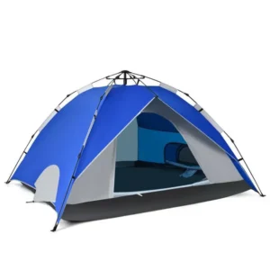 Canvas 4-Person Instant Pop-up Tent with Dual-Layer Waterproof Protection for Family Camping