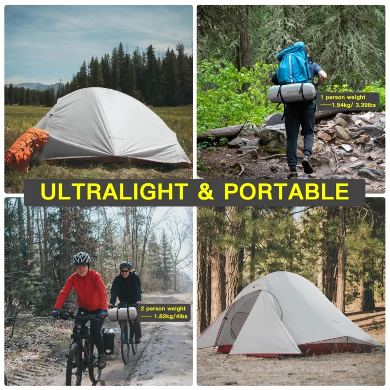 Ultralight Waterproof 2-Person Backpacking Tent with Double Layer for 3-Season Hiking - Image 6