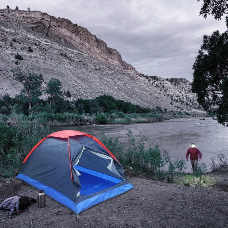 Lightweight Aluminum Pole 2-Person Single Layer Camping Tent with Carry Bag for 3-Season Outdoor Adventures - Image 2