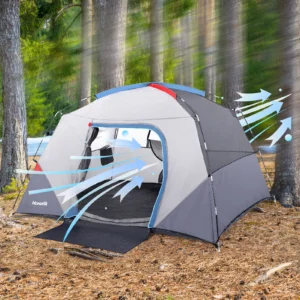 Quick Automatic Oxford 4-Person Dome Tent with Aluminum Poles for Outdoor Hiking and Camping