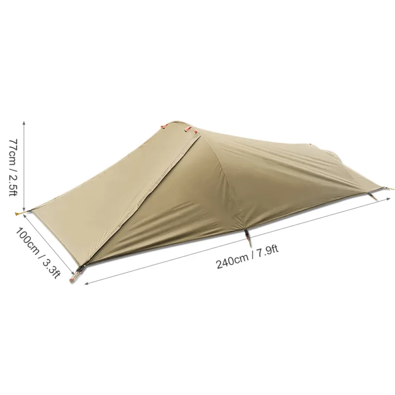 Ultralight Single Person Camping Tent with Aluminum Poles for 3-Season Backpacking Waterproof Design - Image 3
