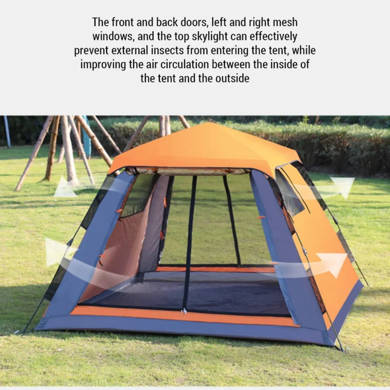 Pop-Up Waterproof 3-4 Person Camping Tent with Instant Setup for Outdoor Adventures - Image 6