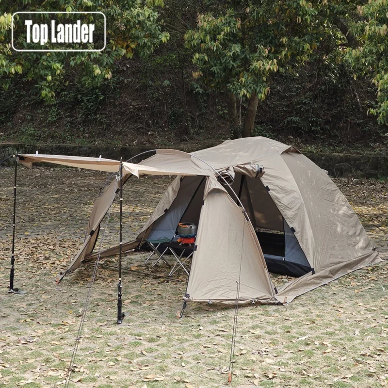 Fireproof Hot Tent 2-Person Waterproof Dome Tent with Stove Jack for 4-Season Winter Camping and Hiking