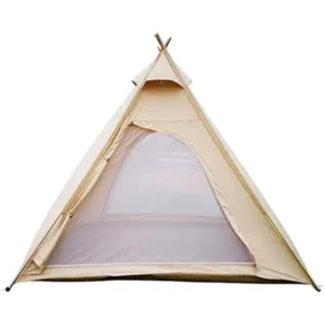 Premium Bell Canvas 2-Person Pyramid Tent with Waterproof Cotton for Glamping and Outdoor Adventures