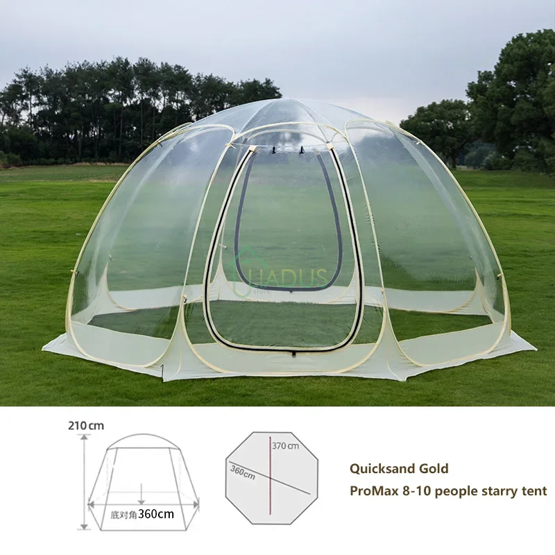 Clear view dome tent with quick setup design for stargazing camping experiences