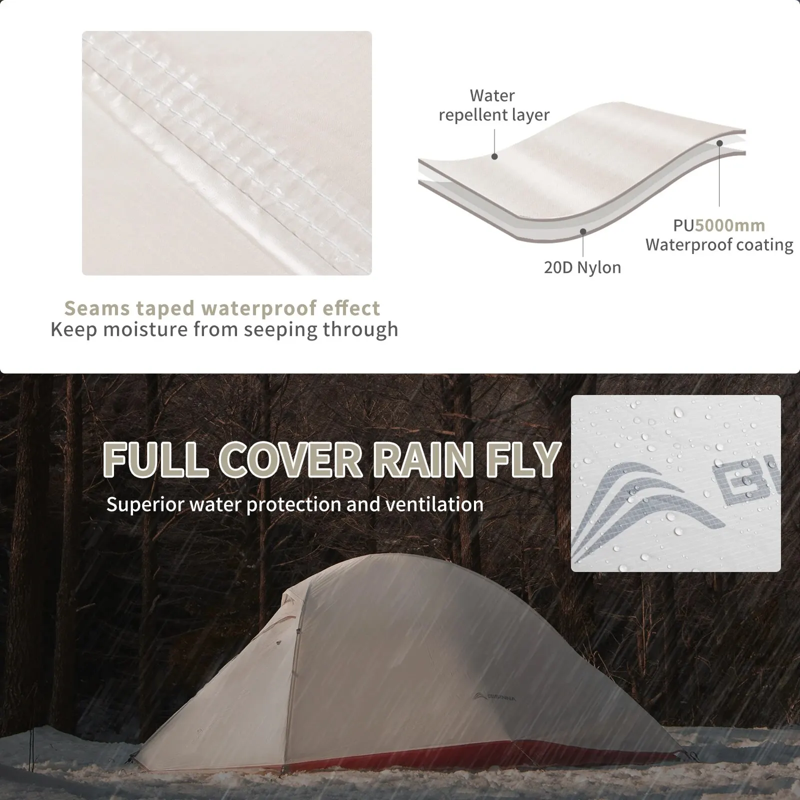 Strategic minimalism in tent design reducing weight while maintaining functionality