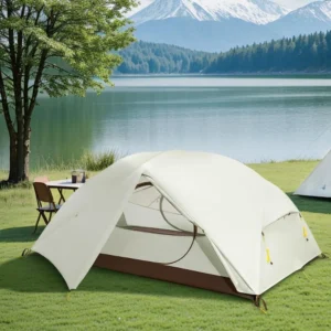 Ultralight 2-Person Backpacking Tent 4LB Waterproof Nylon with Aluminum Poles for 3-Season Hiking