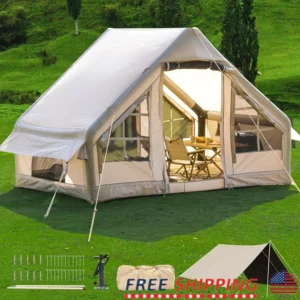 Instant Setup Inflatable Camping Tent 4-8 Person Waterproof Family Dome with Aluminum Poles for Outdoor Adventures