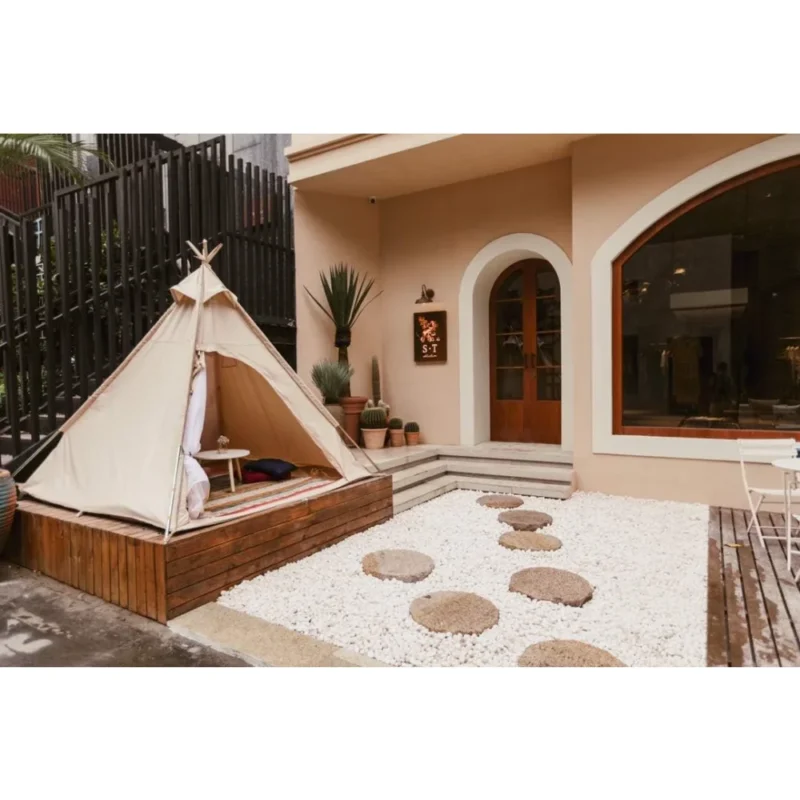 Premium Bell Canvas 2-Person Pyramid Tent with Waterproof Cotton for Glamping and Outdoor Adventures - Image 5