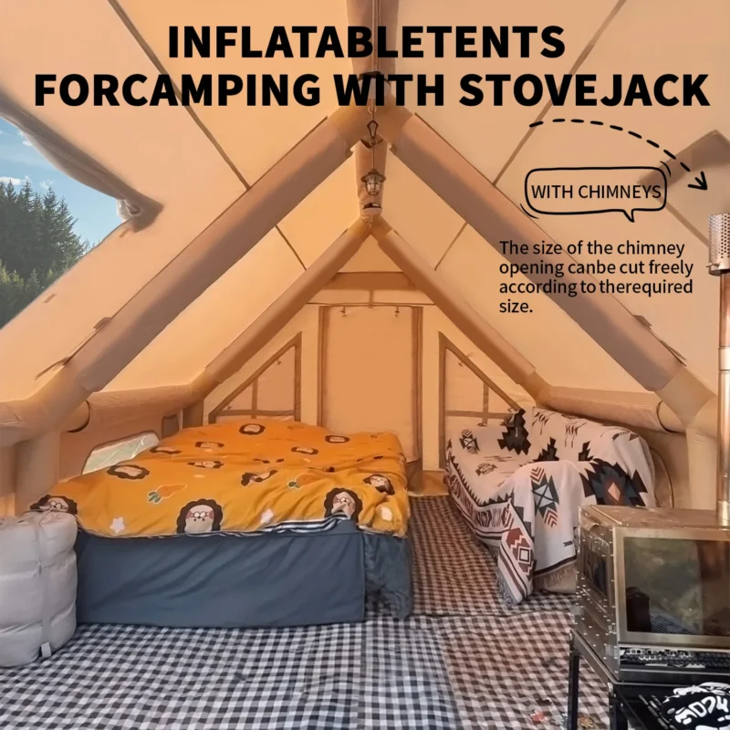 Inflatable 12-Person Camping Tent with Aluminum Structure and Hand Pump for Quick Setup - Image 6