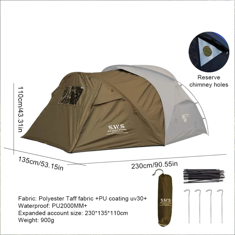 Ultralight Waterproof 2-Person Trekking Tent with Aluminum Poles for Three-Season Adventures - Image 10