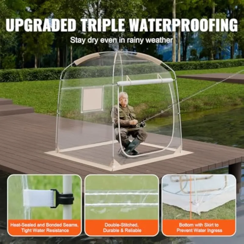 Portable Clear Bubble Tent 70x70" Weatherproof Pod Shelter for 2-Person Sports Viewing with Easy Assembly - Image 3