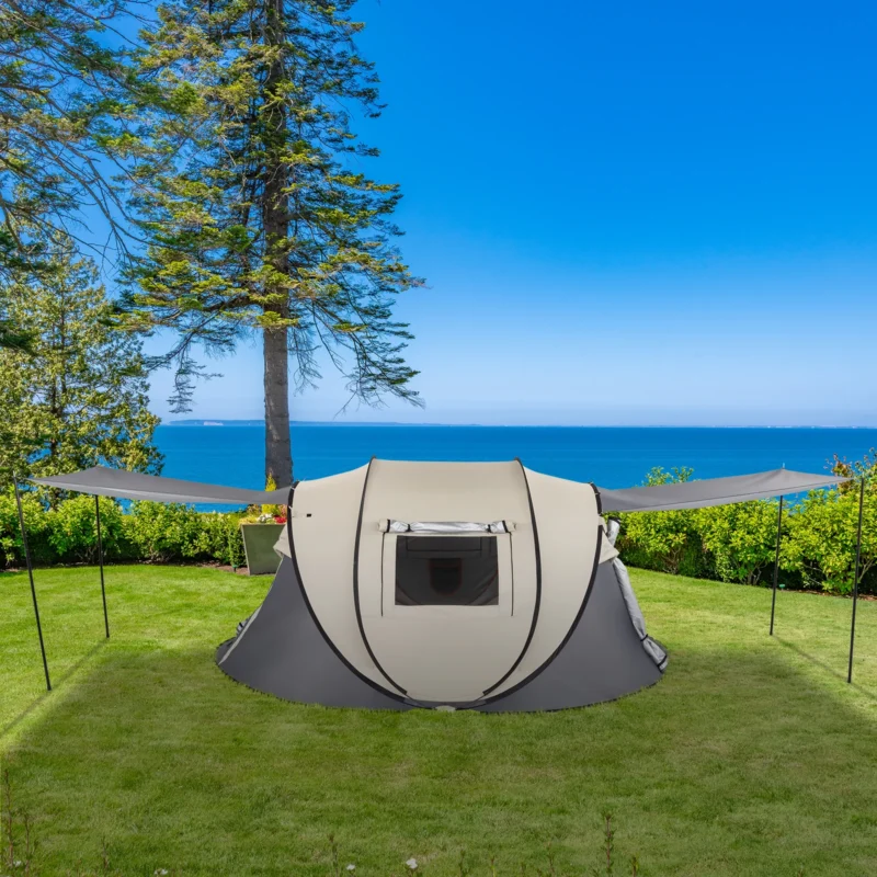 Ultralight Pop-Up 2-Person Tunnel Tent with Fiberglass Poles for Four-Season Camping - Image 3